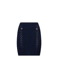 Alessandra Rich Lace-Knit Mini Skirt