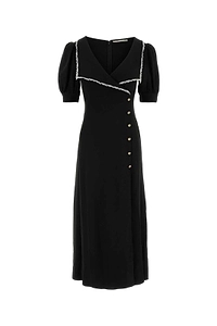 Alessandra Rich Lace Trim Midi Dress