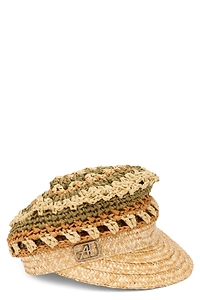 Alberta Ferretti Woven Visor Hat