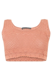 Alberta Ferretti Wide Shoulder Strap Cropped Top