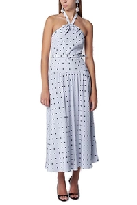 Alessandra Rich Polka Dot Printed Sleeveless Dress