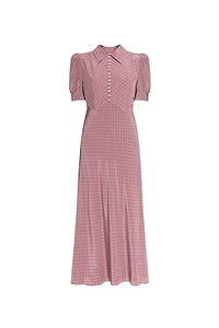 Alessandra Rich Print Satin Midi Dress