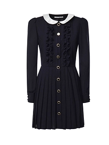 Alessandra Rich Ruffled Pleated Mini Dress