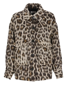 Alberto Biani All-Over Animal-Print Coat