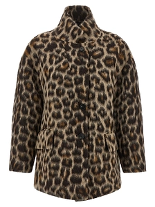 Alberto Biani Animalier Oversized Caban Coat