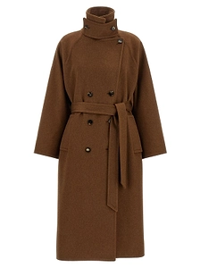 Alberto Biani Belted Double-Breasted Coat