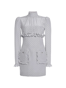 Alessandra Rich Ruffled Polka-Dot Mini Dress