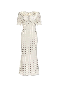 Alessandra Rich Ruffled Polka-Dot Dress