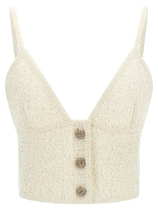 Alessandra Rich Sequin Buttoned Top