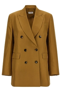 Alberto Biani Double-Breasted Peak-Lapel Blazer