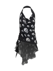 Alexander Mcqueen Skull Print Asymmetric Top