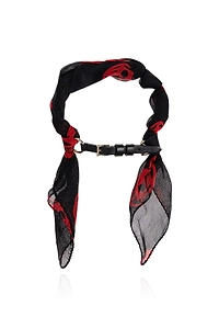 Alexander Mcqueen Skull Print Silk Bracelet