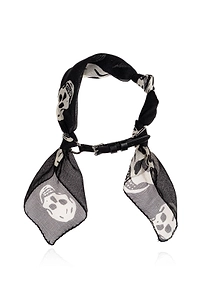 Alexander Mcqueen Skull-Print Silk Bracelet