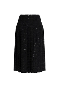 Alessandra Rich Sequin Tweed Pleated Skirt