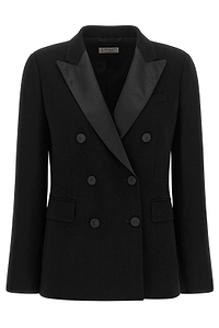 Alberto Biani Peak-Lapel Double-Breasted Blazer