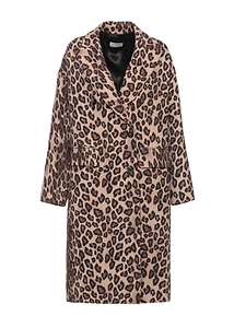 Alberto Biani Long Animal-Pattern Coat