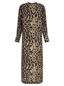 Alberto Biani Jaguar Print Long-Sleeve Dress