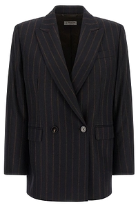 Alberto Biani Pinstripe Double-Breasted Blazer