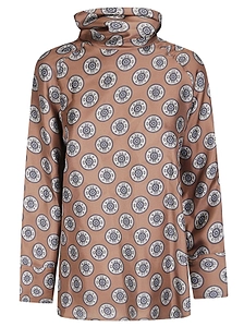 Alberto Biani Printed High Neck Top