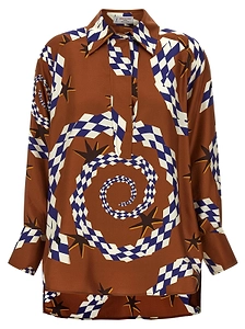 Alberto Biani Patterned Long-Sleeved Blouse