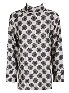 Alberto Biani Printed High Neck Top