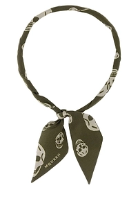 Alexander Mcqueen Skull Ribbon Skinny Scarf