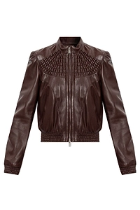 Alexander Mcqueen Smocking Zip-Up Jacket