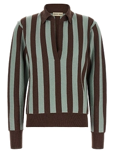 Alberto Biani Striped Knit Polo Top