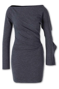 Alexander Wang Asymmetric Drape Ls Mini Dress