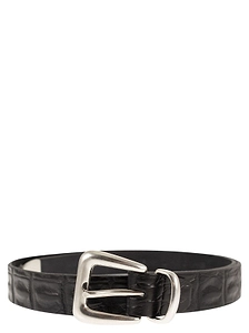 Alberto Luti Embossed Metal-Tip Belt