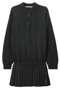 Alexander Wang Button Detailed Pleated Polo Dress