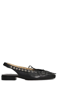 Alchimia Eyelet-Embellished Square Toe Ballet Flats