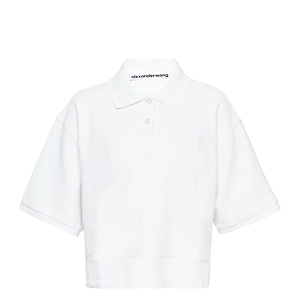 Alexander Wang Cropped Piqué Polo T-Shirt