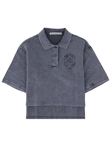 Alexander Wang Cropped Piqué Polo T-Shirt