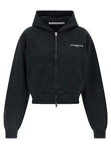 Alexander Wang Cropped Zip-Up Hoodie
