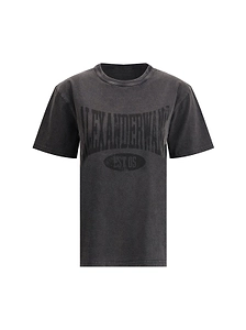 T By Alexander Wang Distressed Logo Printed Dirty Effect T-Shirt