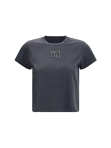 T By Alexander Wang Embellished Hotfix Logo T-Shirt