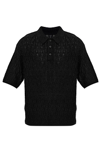 Allsaints Cyclone Textured Knit Polo Shirt