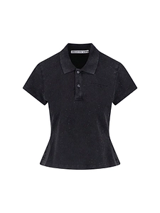 Alexander Wang Embellished Short-Sleeved Polo Shirt