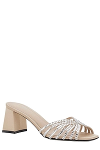Aleví Milano Vittoria Rhinestone Block Heel Sandals