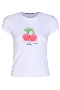 Alexander Wang Glitter Cherry Logo T-Shirt