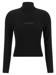 Alexander Wang Jacquard Logo Long Sleeved Turtleneck Jumper