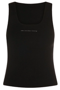 Alexander Wang Jacquard Logo Racer Tank Top