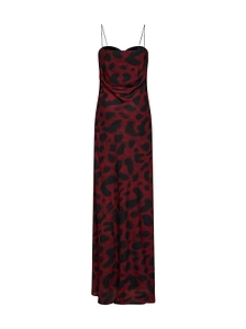 Alex Perry Draped Animalier Maxi Dress