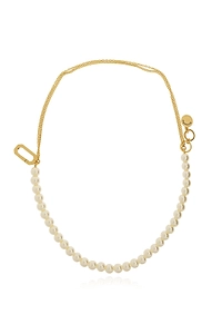 Allsaints Double Chain Glass Pearl Bracelet
