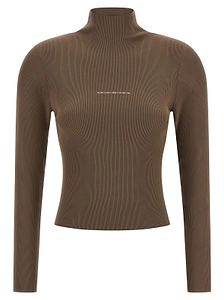 Alexander Wang Jacquard Logo Long Sleeved Turtleneck Jumper