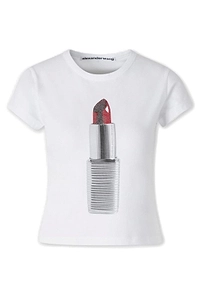 Alexander Wang Lipstick-Printed Crewneck T-Shirt