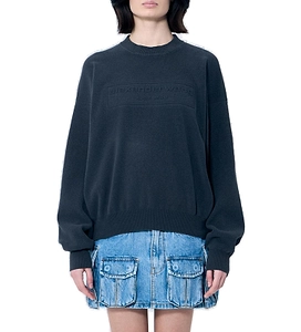 Alexander Wang Logo Embossed Ribbed-Knit Jumper