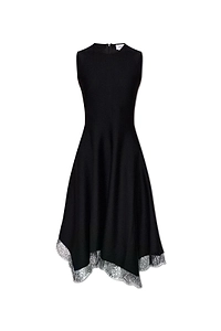 Alexander Mcqueen Asymmetric Lace-Trim Dress