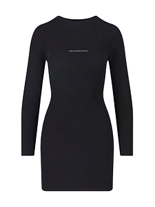 Alexander Wang Logo Long-Sleeved Crewneck Mini Dress